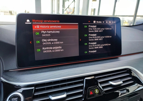 BMW Seria 5 cena 184900 przebieg: 113565, rok produkcji 2020 z Ciechocinek małe 596